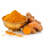 Organic turmeric powder in a bowl